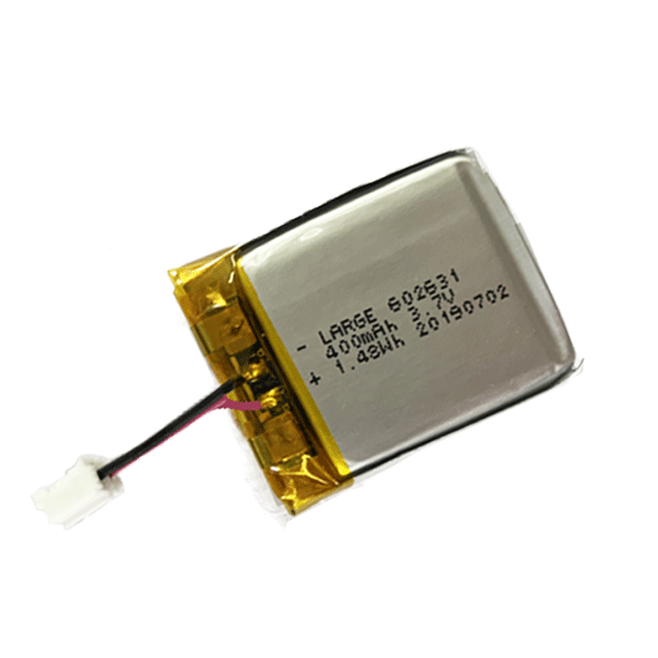 3.7V 400mAh 醫療設備聚合物鋰電池，鈷酸鋰材料